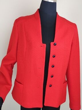 Marty Gutmacher Vintage 60s Collarless Blazer Jacket Red Size M/L (58 characters